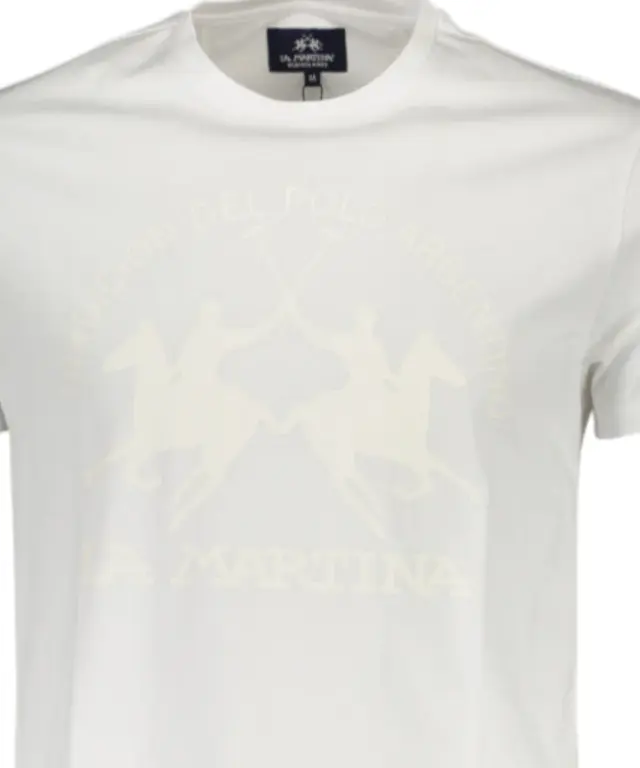 La Martina - Ανδρικό T-Shirt Slim Fit XMR005-JS206-00001 Λευκό 3