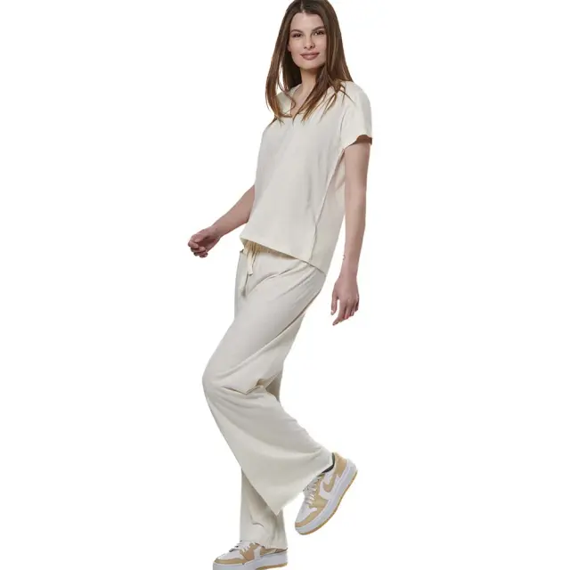 Body Action Women's Wide-Leg Pants Εκρού 021527-05A (Body Action) 2