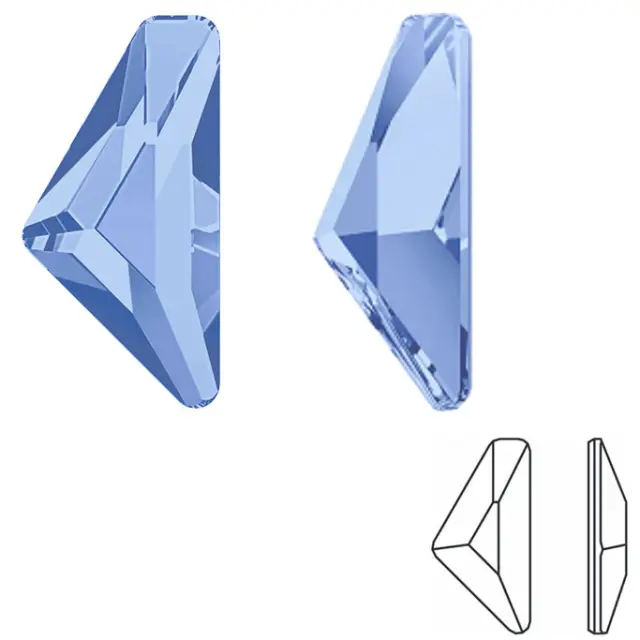 Swarovski 2739 Triangle Alpha GlueFix 10x5mm Light Sapphire - 6τεμ