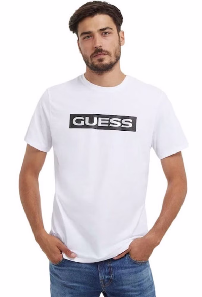 Guess Ανδρικό T-shirt Κοντομάνικο Λευκό Άσπρο - XL