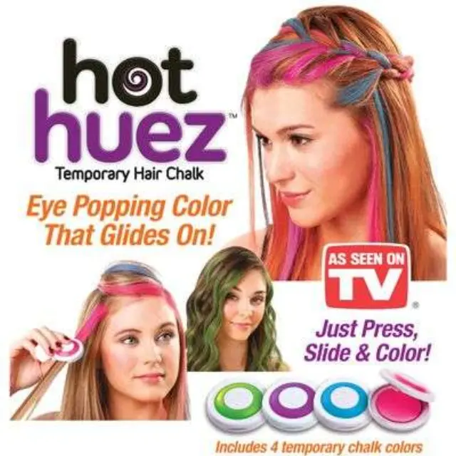 Κιμωλίες μαλλιών Hot Huez Hair Chalk - Σετ 4 χρωμάτων