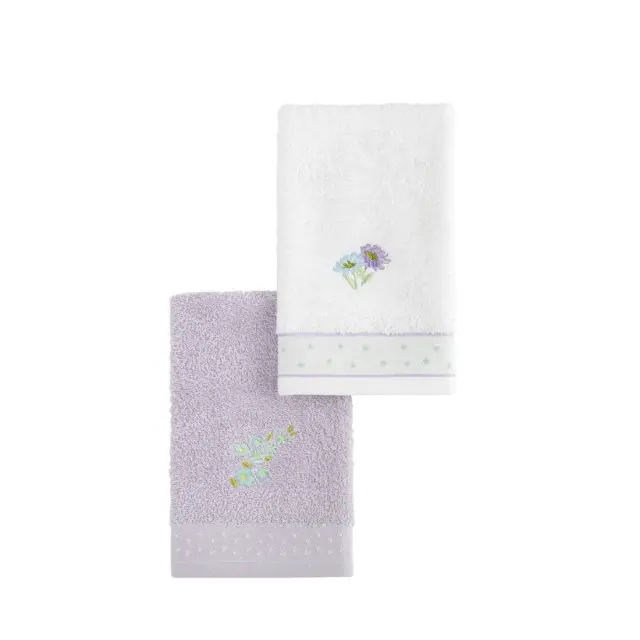 Σετ 2 Τεμ Πετσέτες Χεριών 30x50 420gsm Nima Lavender Lilac-White 100% βαμβακερό 2
