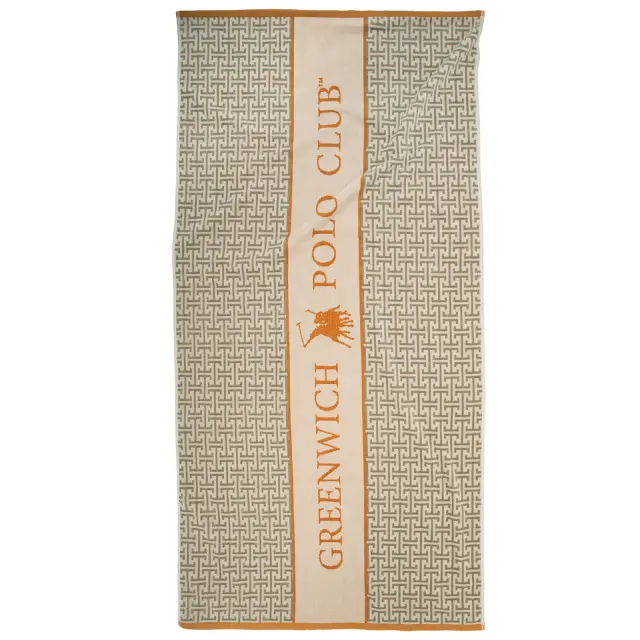 Πετσέτα Θαλάσσης 90x180 400gsm Greenwich Polo Club Essential 5228 Taupe-Orange 100% βαμβακερό