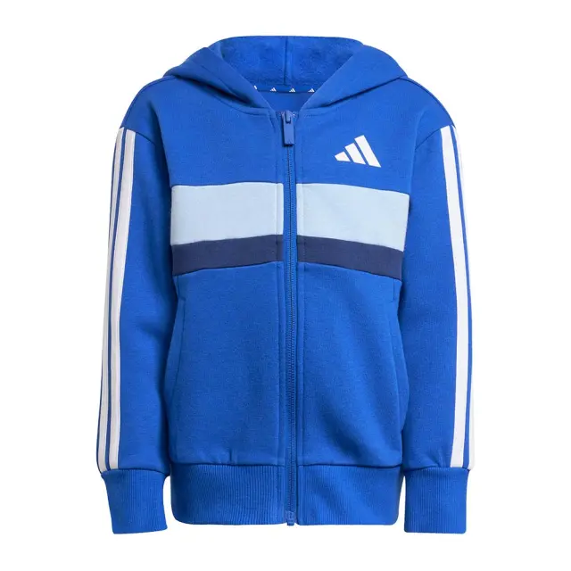 adidas Sportswear Kids 3Stripes Tiberio Fleece Full-Zip Hoodie Tracksuit Set Μπλε JC7488 (adidas Sportswear) 2