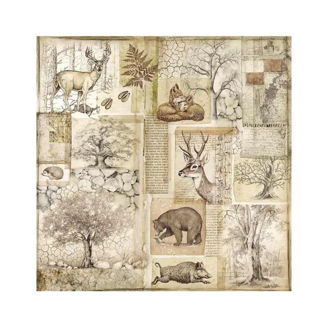 Τυπωμένο ύφασμα Stamperia, 30x30cm, 4 τεμ, Forest 2