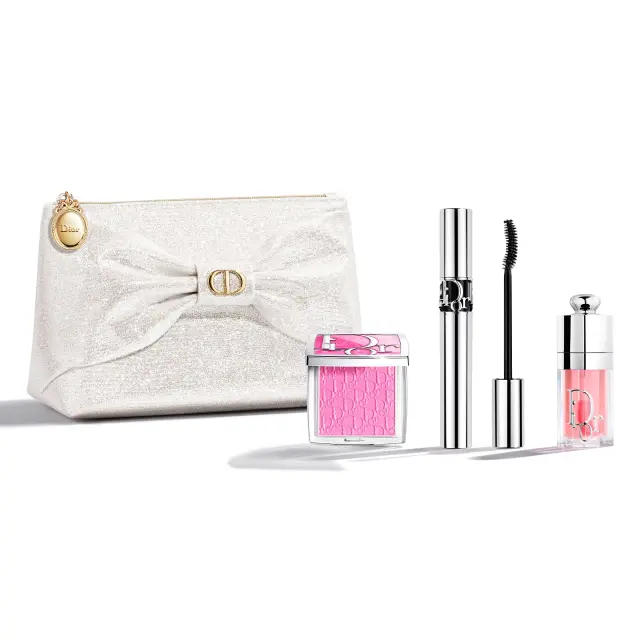 Dior Addict & Diorshow Holiday Limited Edition Σετ Μακιγιάζ: Lip Glow Oil 001 Pink & Iconic Overcurl 090 Black & Backstage Rosy Glow 001 Pink
