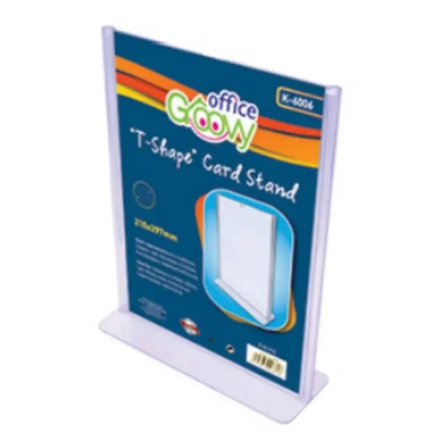 Stand Plexi Glass 1 φύλλου Α6 "T" Επιτραπέζιο K-6004