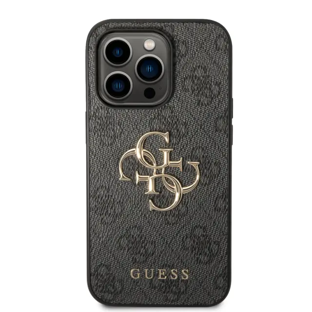 Guess PU 4G Metal Logo Case for iPhone 15 Pro Grey 3