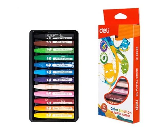 Λαδοπαστέλ Deli Color Emotion σε Blister 12 χρωμάτων 10x80mm / 231.941886 (Deli)