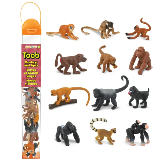 Safari Ltd Μινιατούρες Monkeys & Apes TOOB Μαϊμούδες και Πίθηκοι (3+ ετών) 680604