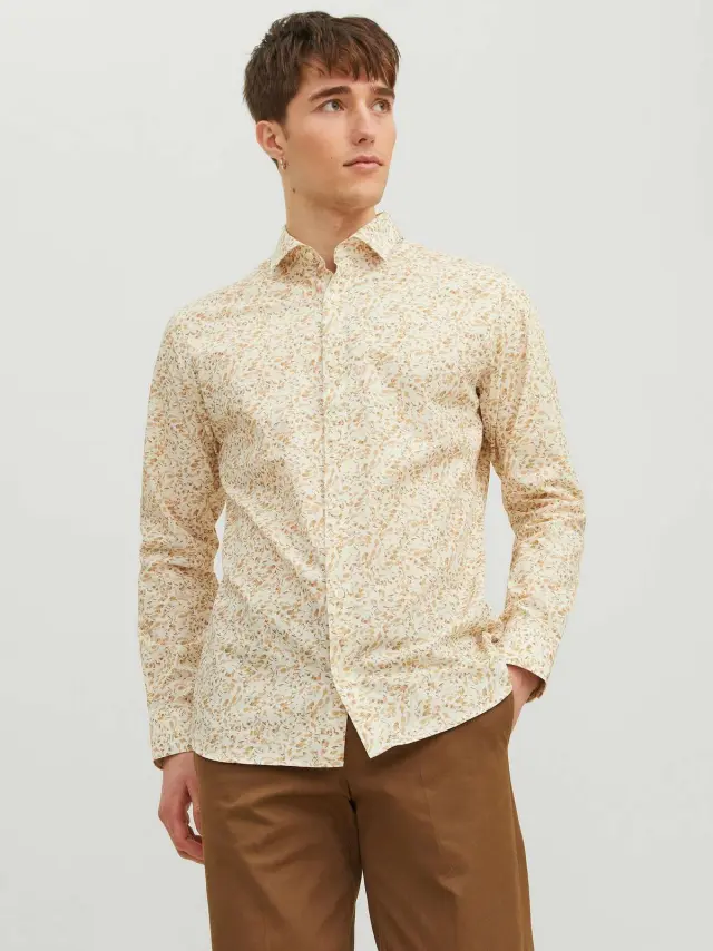 JPRBLAMONACO PRINT SHIRT L/S Iced Coffee 2