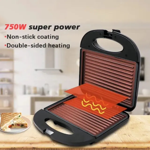 Raf Τοστιέρα Γκριλιέρα 750W Μαύρη R532T 2