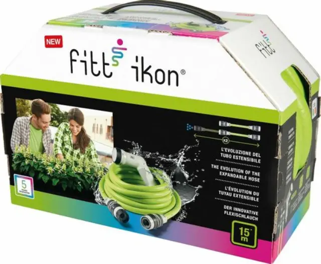 Λάστιχο Ποτίσματος Fitt Επεκτεινόμενο Σετ Ikon 15m Πράσινο 3
