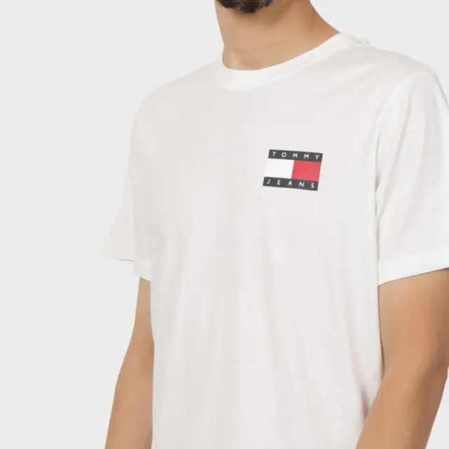 Tommy Hilfiger - Ανδρικό T-shirt Th Essential Flag Tee Regular Fit DM0DM20740-YBR Λευκό - 2XL 3