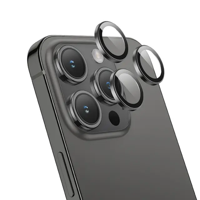 Προστασία Κάμερας Hoco 3D Metal V14 για Apple iPhone 15 Pro 15 Pro Max 16 Pro 16 Pro Max Space Grey