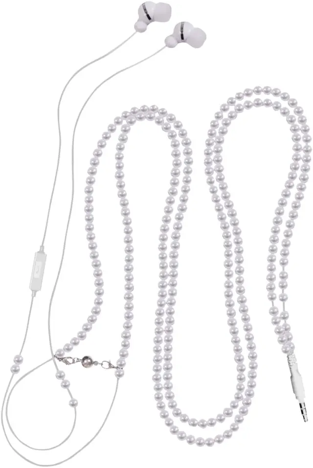 SOUNDLAB SoundLAB Pearl Style Necklace Earphones with Microphone (G143KW)