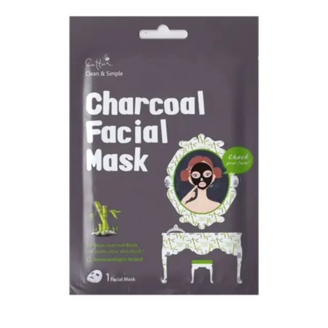 Vican Cettua Clean + Simple Charcoal Facial Mask Μάσκα από Ξυλάνθρακα Μπαμπού και Φυτικά Εκχυλίσματα 1τμχ