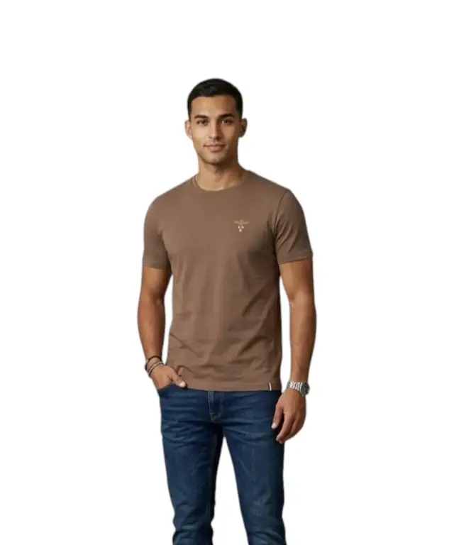 Aeronautica Militare - Ανδρική Κοντομάνικη Μπλούζα T-Shirt SCOTI001J508-56002 Καφέ