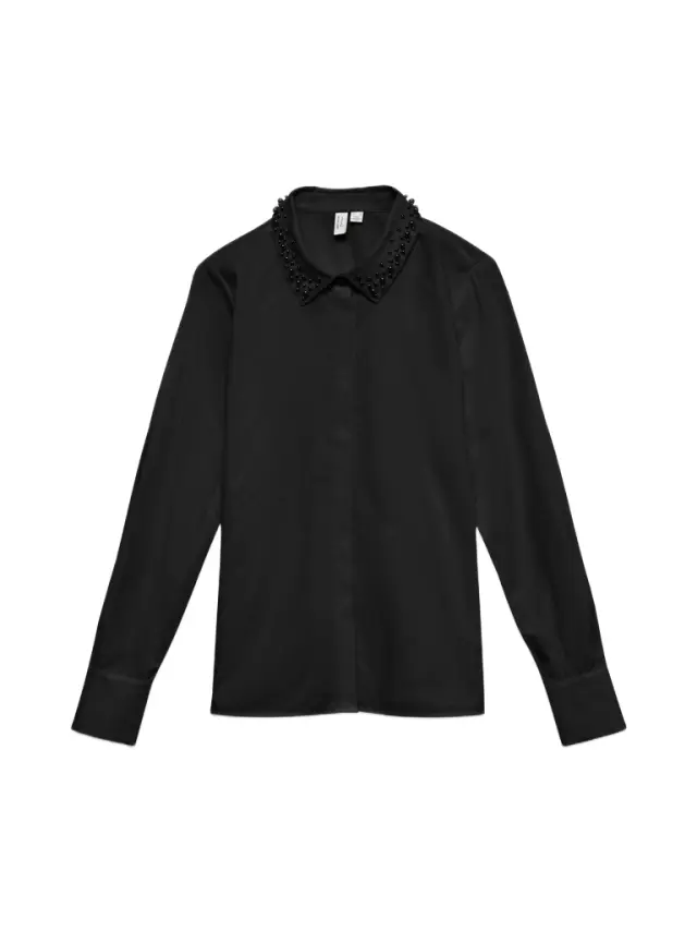 Vero Moda γυναικείο μονόχρωμο πουκάμισο με πέρλες VMLENORA 10349191-1