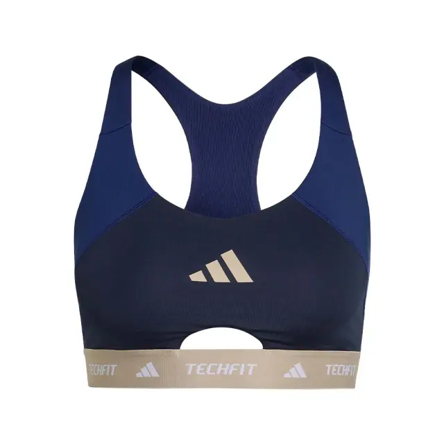 adidas Performance Women's TechFit Color Block Workout Medium Support Bra Μπλε Σκούρο KR3531 (adidas Performance)