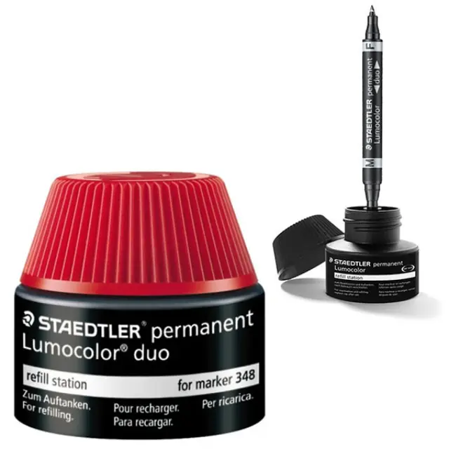 Staedtler Μελάνι Επαναγεμίσματος για Μαρκαδόρους Lumocolor Duo 348 - Κόκκινο - 20ml