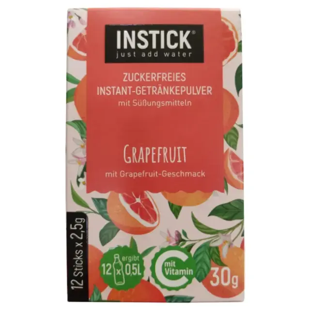 Instick Ρόφημα σε Σκόνη με Γεύση Grapefruit 12 Sticks x 2.5g
