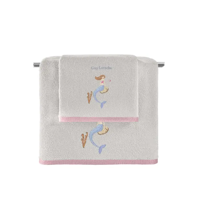 Σετ Βρεφικές Πετσέτες 2 Τεμαχίων Guy Laroche Bebe Merida Pink-Silver 50x70,70x130