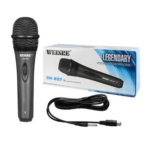 Weisre Ενσύρματο Μικρόφωνο Karaoke DM607 σε Μαύρο Χρώμα 2