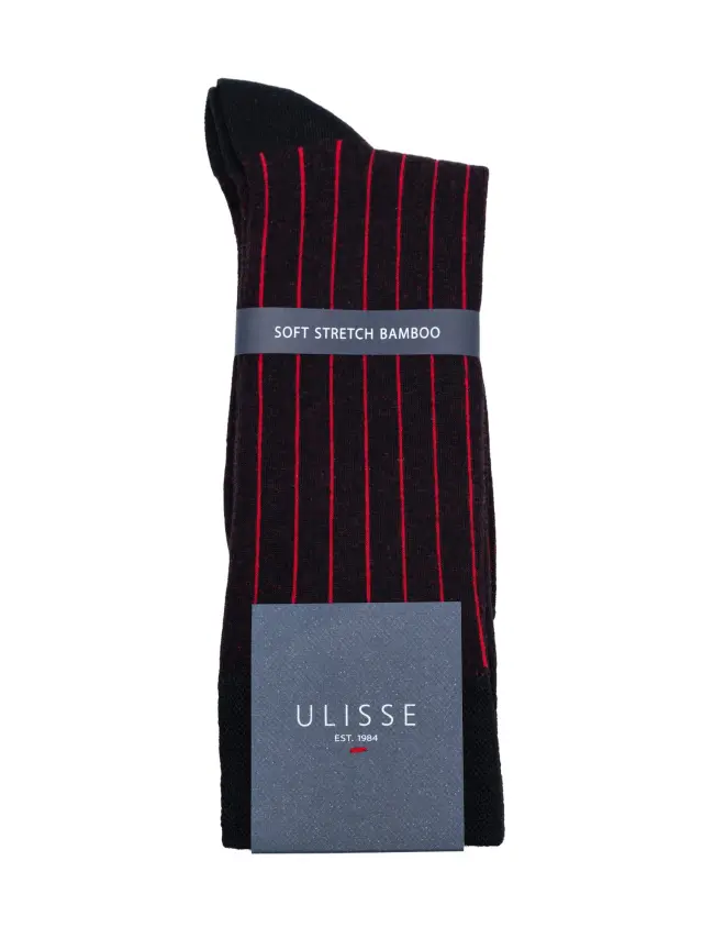 SC-M100-977 - Bordo - SOCKS MEN ULISSE STRIPE - O/S 41-46 2