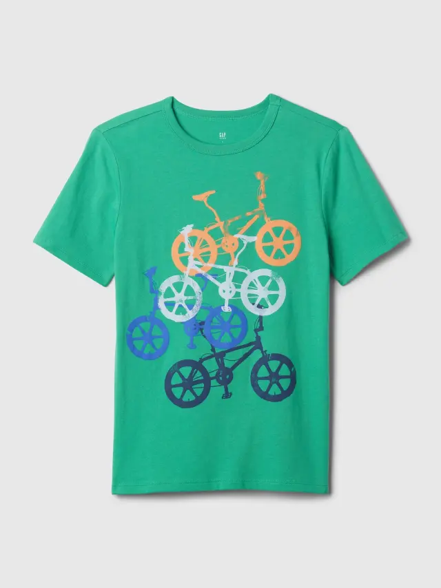 Πράσινη Παιδική Graphic Μπλούζα bicycles