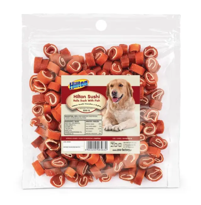 HILTON Sushi Rolls duck with fish - Dog treat - 500 g