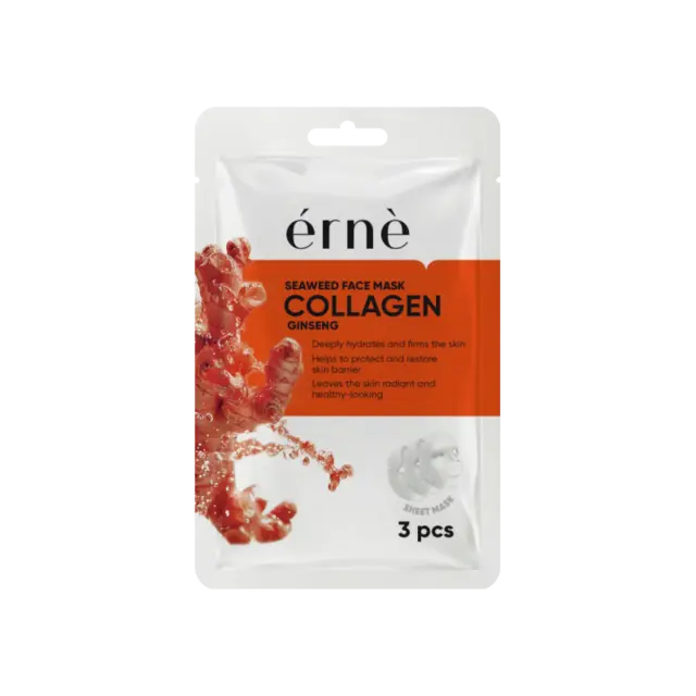 Erne Seaweed Collagen Ginseng Face Mask 3pcs