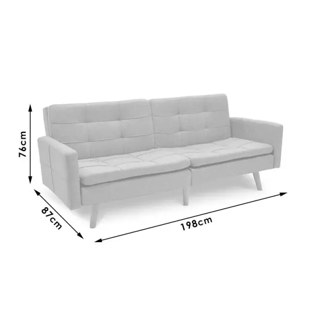 Καναπές-κρεβάτι Flexible pakoworld σε ανθρακί ύφασμα 198x87x76εκ 3