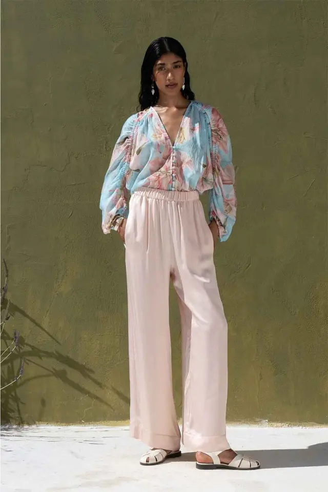 NEMA RESORT WEAR TROUSERS (15104N106-POWDER) - M