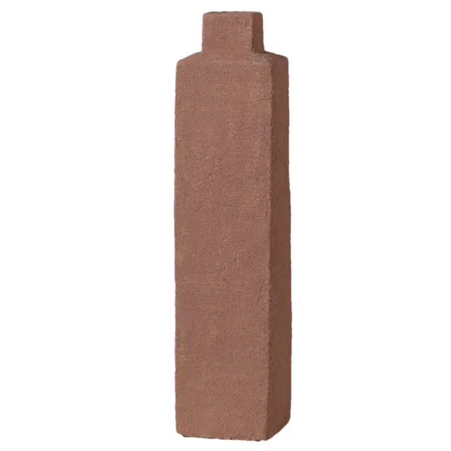 Βάζο κεραμικό τετράγωνο κεραμιδί 11,5x11,5x45cm Espiel TOF217