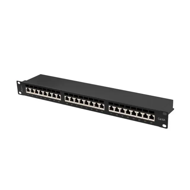 Lanberg Patch Panel 24-Port Cat 6A Black (PPSA-1024-B)
