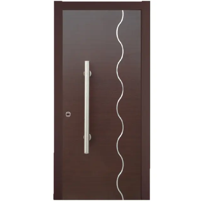 Θωρακισμένη πόρτα Wenge με inox / KP114 2