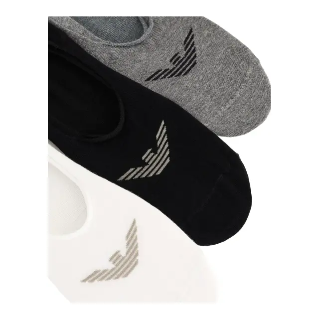 Emporio Armani Ανδρικές Κάλτσες Σουμπά Eagle Logo - Τριπλό Πακέτο, Χρώμα Black-White-Melange - 39-42 2