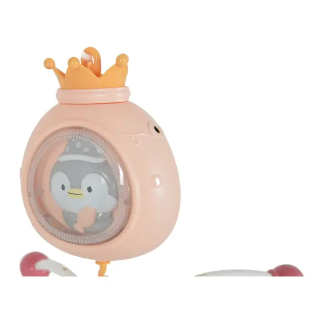 Moni Toys Penguin Μουσικό Περιστρεφόμενο Κούνιας με Λευκό Θόρυβο και Προβολέα Pink 0+ Μηνών 2
