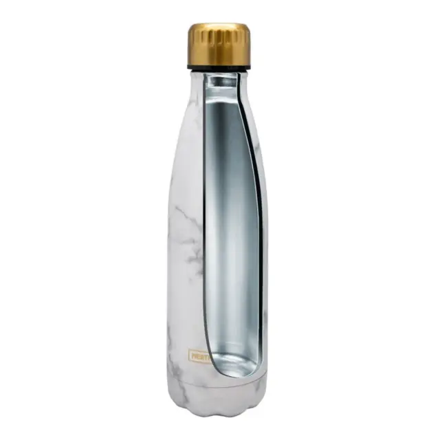 Nerthus Ανοξείδωτο μπουκάλι (θερμός) 500ml: White Marble 2