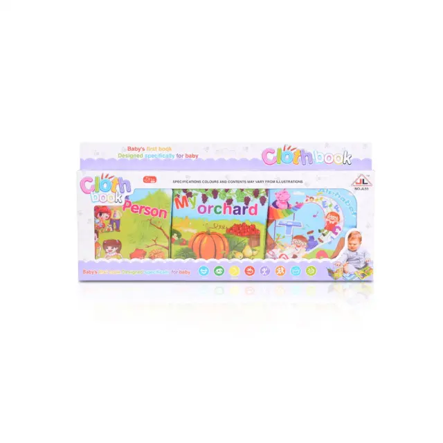 Moni Toys Υφασμάτινα Βιβλία Δραστηριοτήτων Σετ 3τμχ Θάλασσα Ζώα και Φάρμα 12+ Μηνών 2