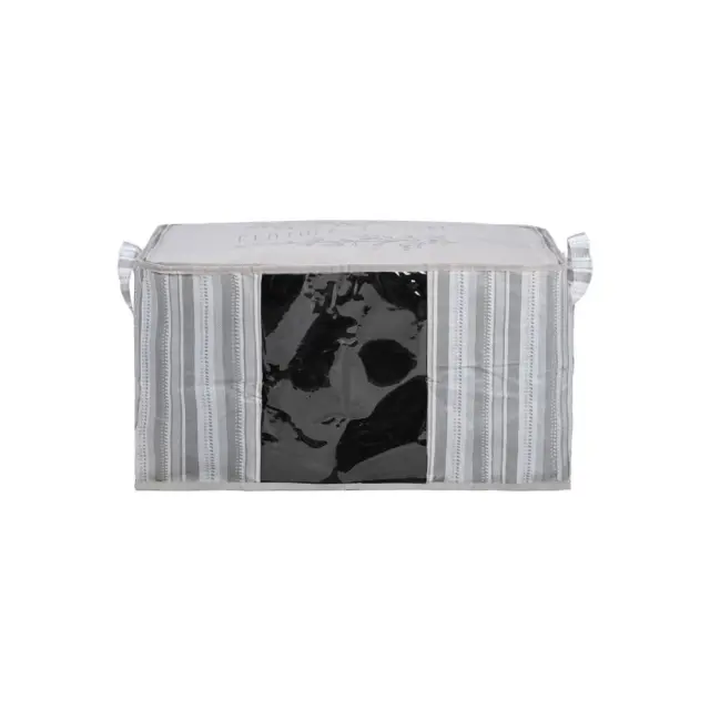 Θήκη Αποθήκευσης Non Woven Υφασμάτινη 60X45X35Cm Με Παράθυρο Ivory 2