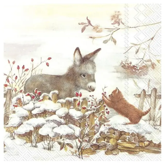 Χαρτοπετσέτα για decoupage, Hello donkey