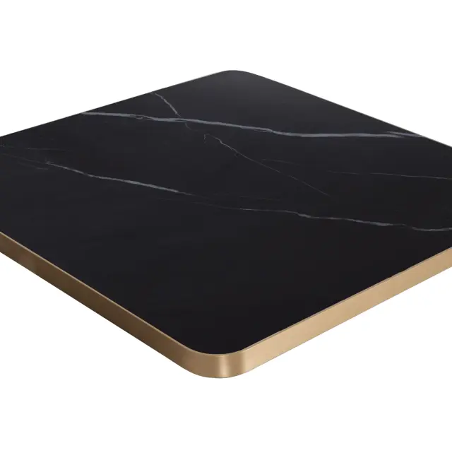 ΕΠΙΦΑΝΕΙΑ ΤΡΑΠΕΖΙΟΥ SINTERED STONE FB96654.13 BLACK MARBLE--ΠΛΑΙΣΙΟ ALU ΧΡΥΣΟ 70x70εκ. 3
