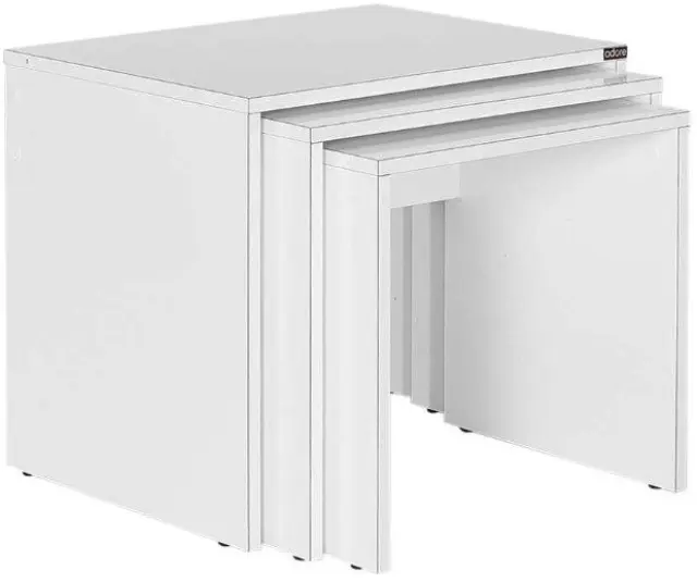 Σετ τραπεζάκια Ζιγκόν SHP-103-PP Λευκό High gloss 55x47x40cm