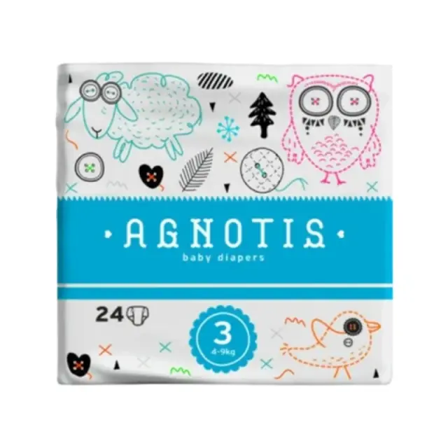 Agnotis Πάνες με Αυτοκόλλητο Eco No.3 για 4-9kg 24τμχ