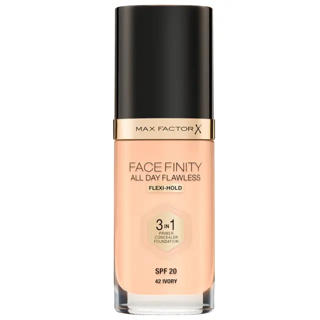 Max Factor Facefinity All Day Flawless 3 In 1 Foundation Spf20 42 Ivory 30ml