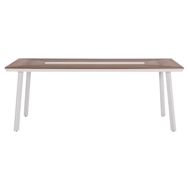 Τραπέζι αλουμινίου Taber λευκό με Polywood Top 200x100x75 εκ 3