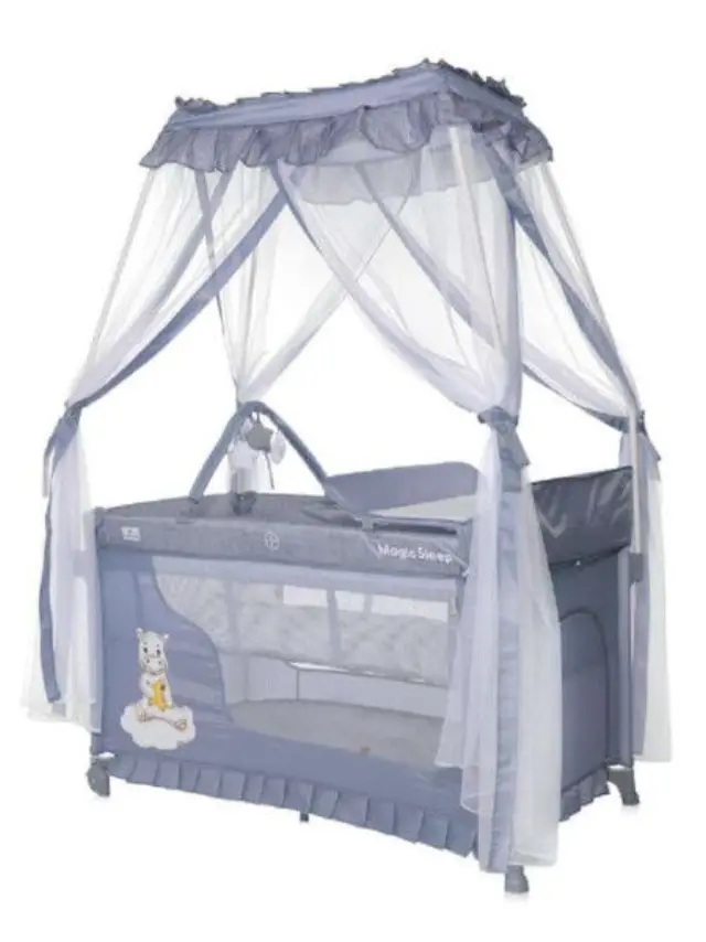 Lorelli Παρκοκρέβατο Magic Sleep 2 Layers Grey Hippo 10080482210 2