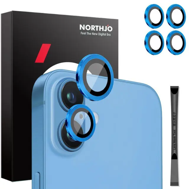 Προστασία Κάμερας Rings για iPhone 16/16 Plus/17 (2τμχ)-Blue OEM
